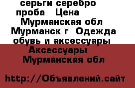 серьги серебро 925 проба › Цена ­ 1 000 - Мурманская обл., Мурманск г. Одежда, обувь и аксессуары » Аксессуары   . Мурманская обл.